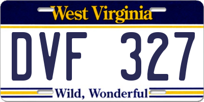 WV license plate DVF327