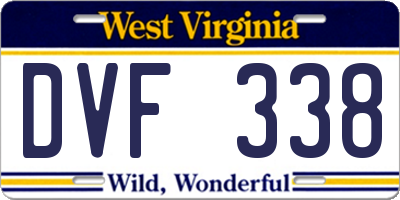 WV license plate DVF338