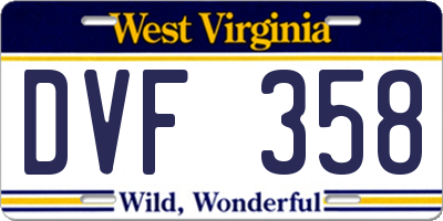 WV license plate DVF358