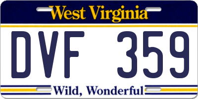 WV license plate DVF359