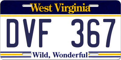 WV license plate DVF367