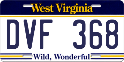 WV license plate DVF368