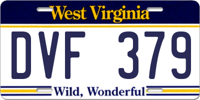 WV license plate DVF379