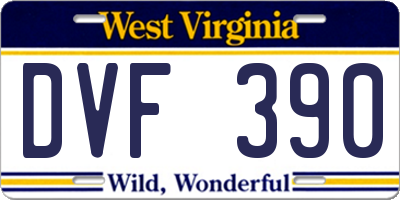 WV license plate DVF390
