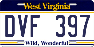 WV license plate DVF397