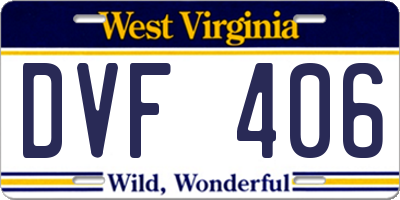 WV license plate DVF406