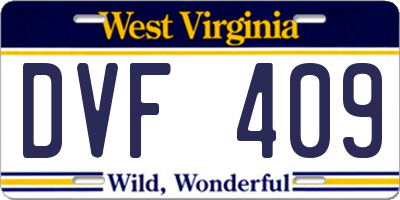 WV license plate DVF409