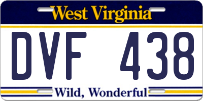 WV license plate DVF438