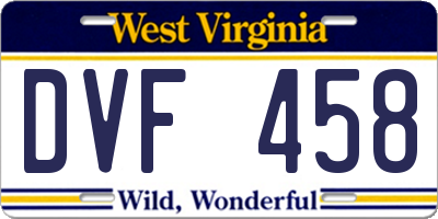 WV license plate DVF458