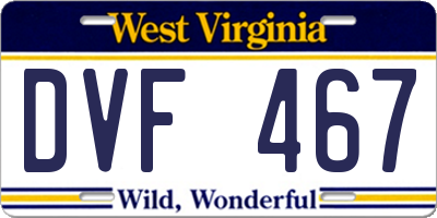 WV license plate DVF467