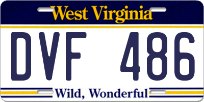 WV license plate DVF486