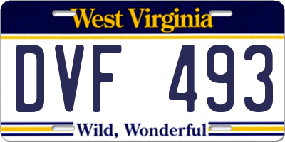 WV license plate DVF493