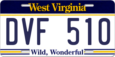 WV license plate DVF510