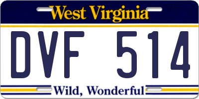 WV license plate DVF514