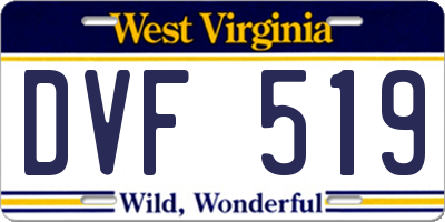 WV license plate DVF519