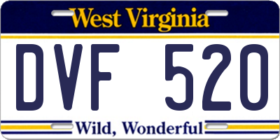 WV license plate DVF520