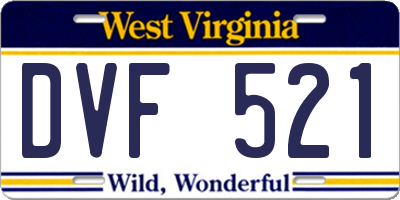WV license plate DVF521