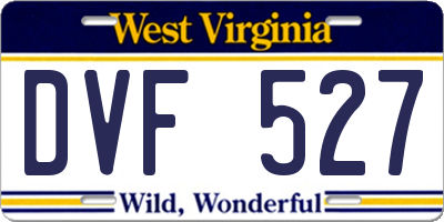 WV license plate DVF527