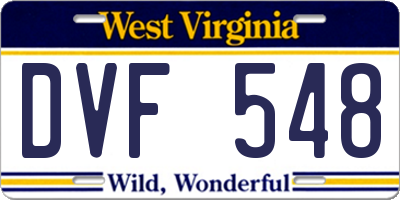 WV license plate DVF548