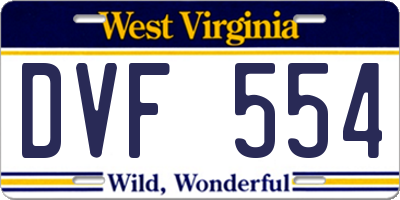 WV license plate DVF554