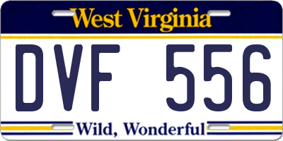 WV license plate DVF556