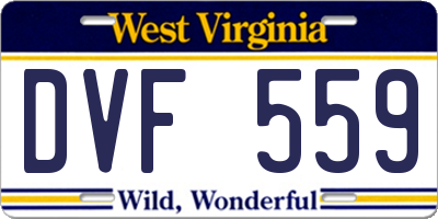 WV license plate DVF559