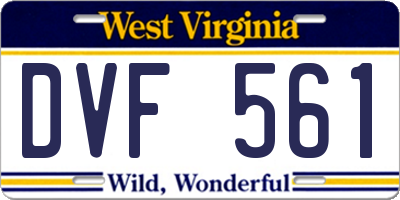 WV license plate DVF561