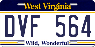 WV license plate DVF564