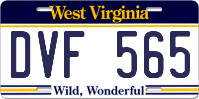 WV license plate DVF565