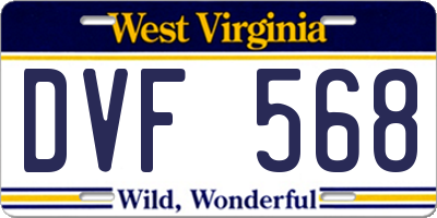 WV license plate DVF568