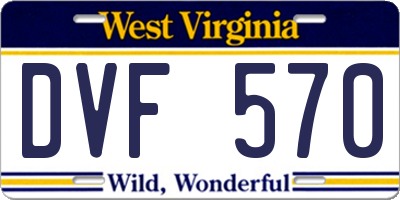 WV license plate DVF570