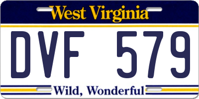 WV license plate DVF579