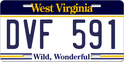 WV license plate DVF591