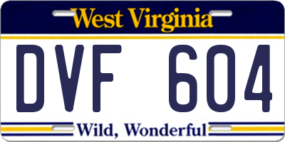 WV license plate DVF604