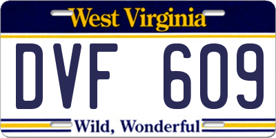 WV license plate DVF609