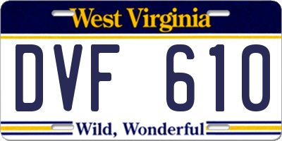 WV license plate DVF610
