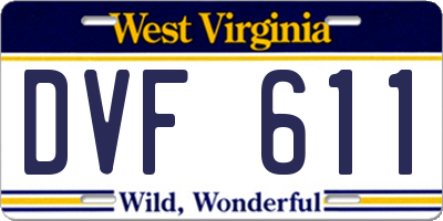 WV license plate DVF611