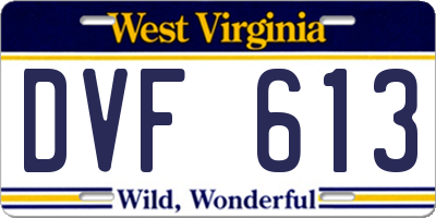 WV license plate DVF613