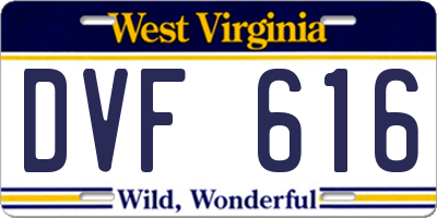 WV license plate DVF616