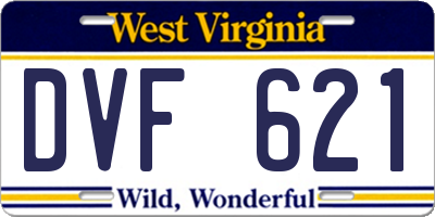 WV license plate DVF621