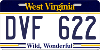 WV license plate DVF622