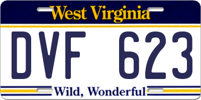 WV license plate DVF623