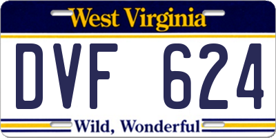 WV license plate DVF624