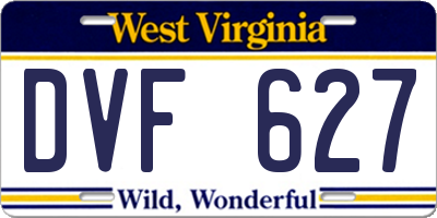 WV license plate DVF627