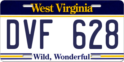 WV license plate DVF628