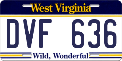 WV license plate DVF636