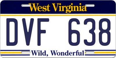 WV license plate DVF638