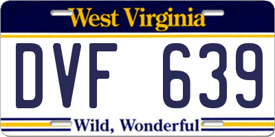 WV license plate DVF639