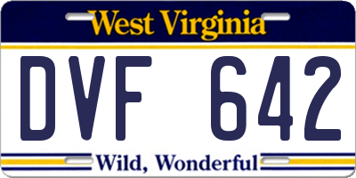 WV license plate DVF642