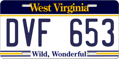 WV license plate DVF653